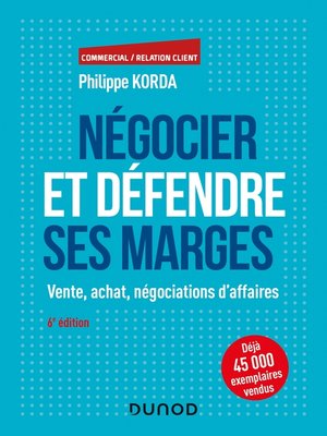 cover image of Négocier et défendre ses marges--6e éd.